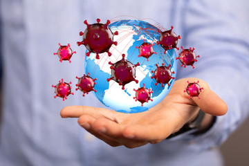 flu virus attack digital 3d  epidemic.