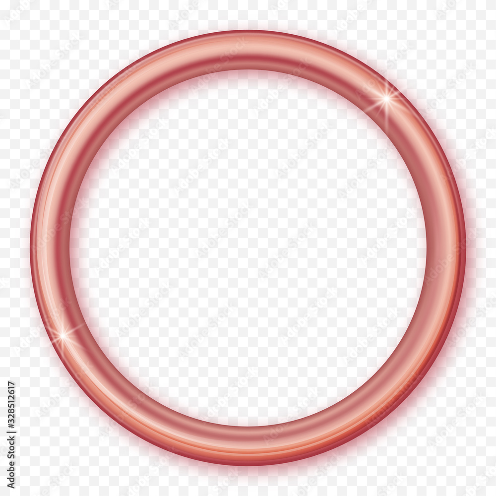 Poster rose gold circle frame. rose golden round frame isolated on transparent background. circle shape. is