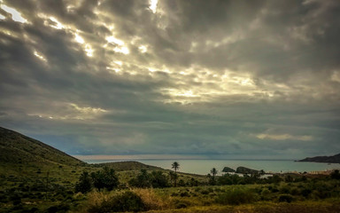 sunset in the mountains