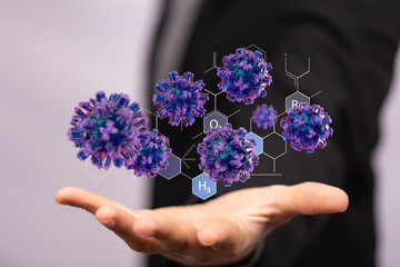 flu virus attack digital 3d  epidemic.