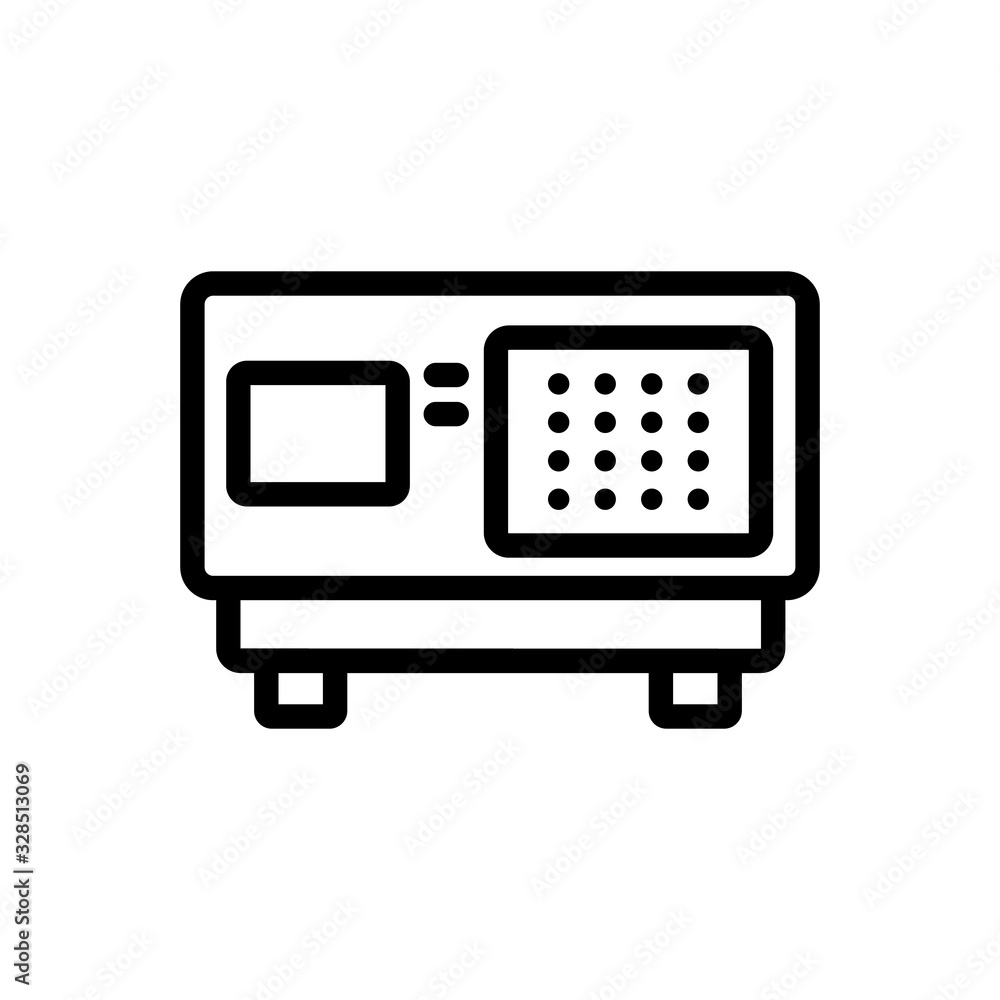 Poster retro computer icon vector. thin line sign. isolated contour symbol illustration