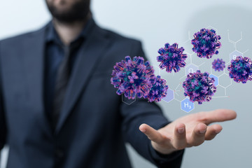 flu virus attack digital 3d  epidemic.