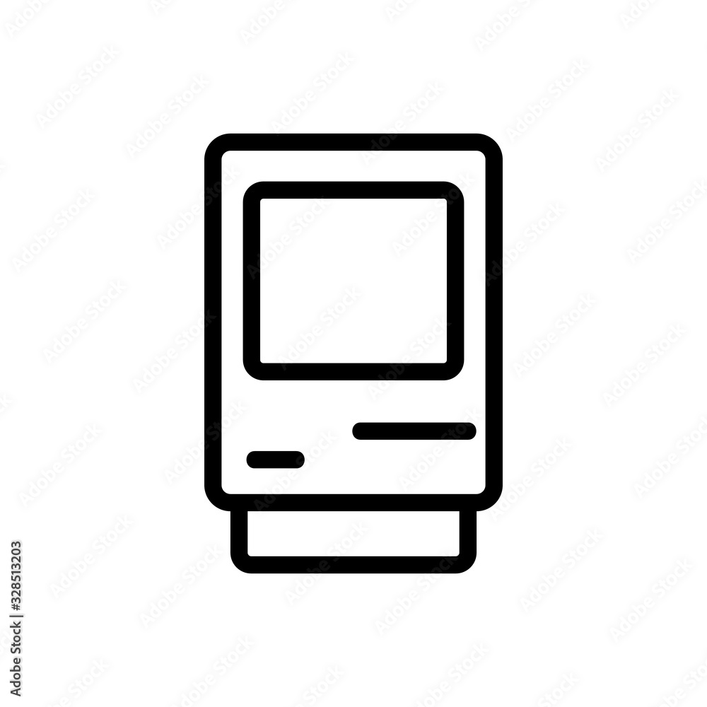 Poster retro computer icon vector. thin line sign. isolated contour symbol illustration