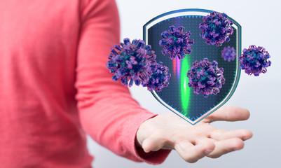 flu virus attack digital 3d  epidemic.