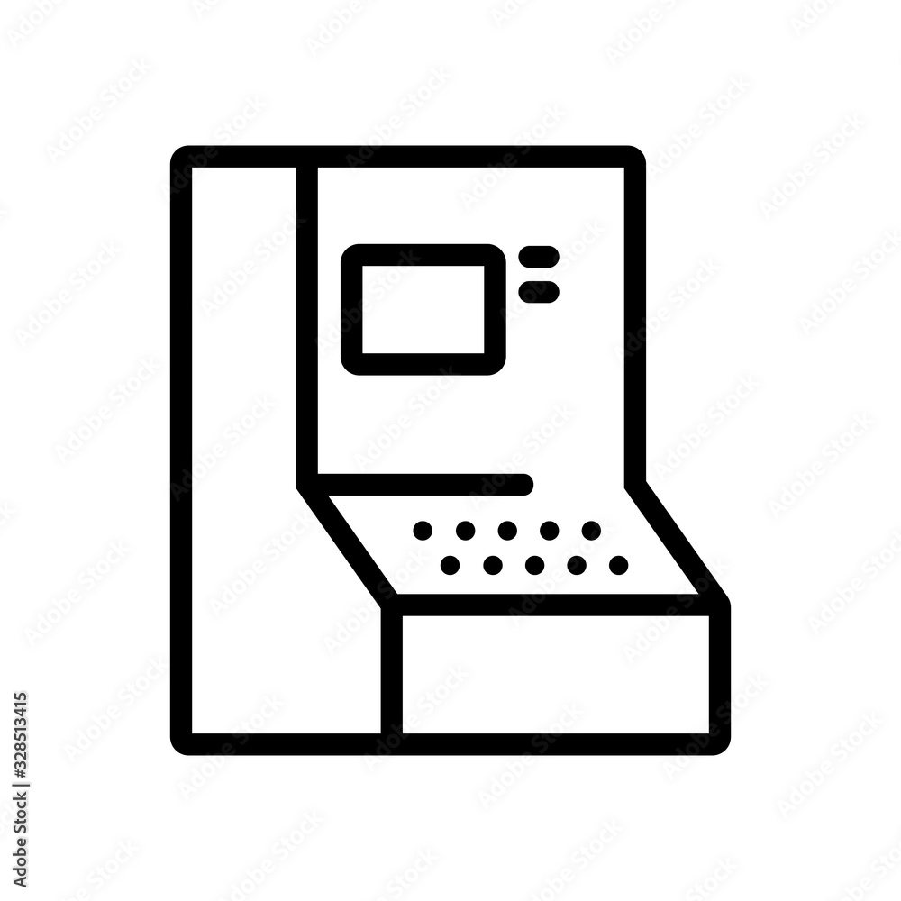 Poster retro computer icon vector. thin line sign. isolated contour symbol illustration