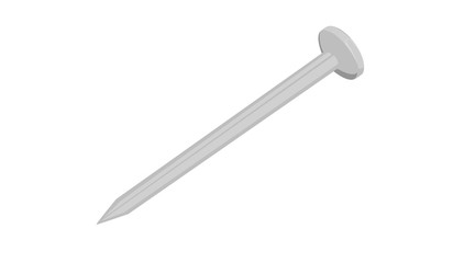 Vector Isolated Illustration of a Metal Steel Nail