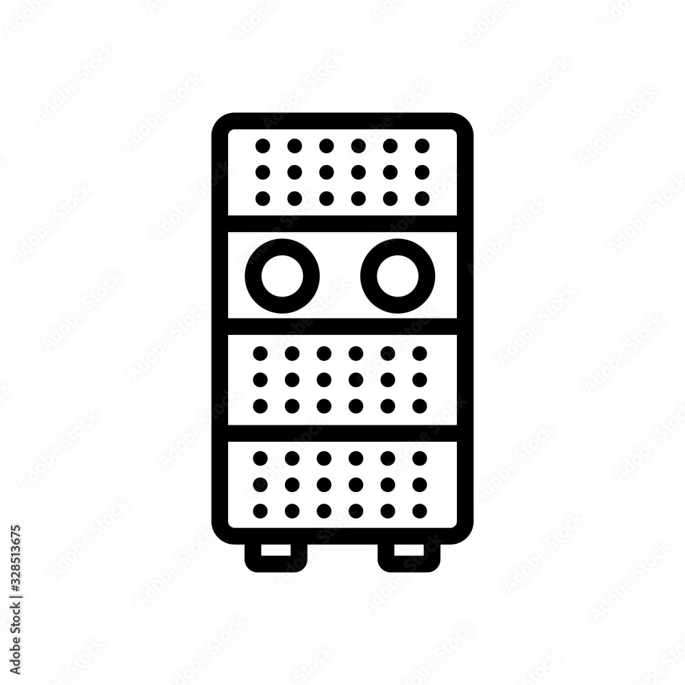 Poster retro computer icon vector. thin line sign. isolated contour symbol illustration