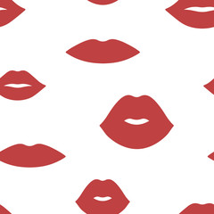Lips seamless vector pattern. Pattern with woman's red and pink flat lips. Vector pattern for fabric, wallpapers, prints, cards and posters. Vector background with lips for wedding and Valentine's day