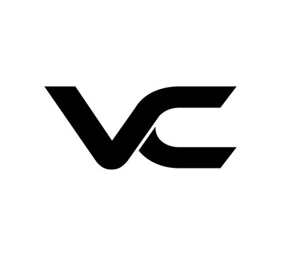 Initial 2 letter Logo Modern Simple Black VC