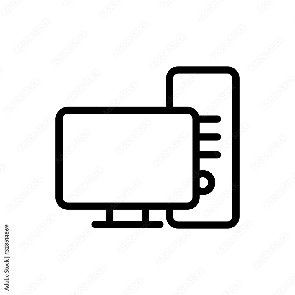 Poster modern computer icon vector. thin line sign. isolated contour symbol illustration