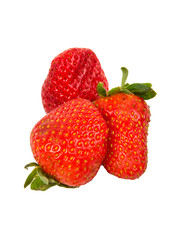 Strawberries on a white background.