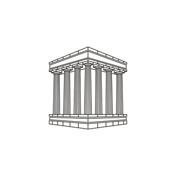 Ancient Pillar Columns Greek Rome Athens Historical Building logo design