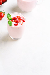 Strawberry yogurt with fresh berries