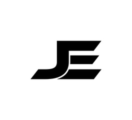 Initial 2 letter Logo Modern Simple Black JE