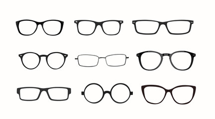 Vector Isolated Set of Different Glasses