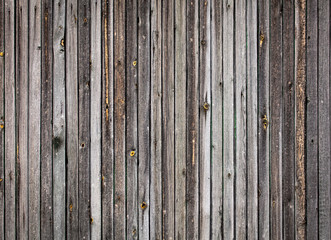 Old wooden boards on the fence