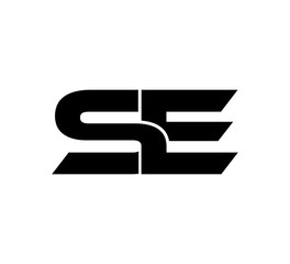 Initial 2 letter Logo Modern Simple Black SE