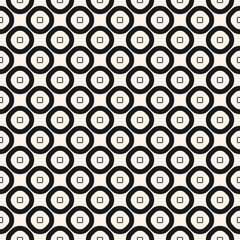 Simple vector geometric texture with small outline circles and squares. Abstract repeat geometrical background. Monochrome seamless pattern. Tileable design for decor, fabric, textile, wrapping, cloth