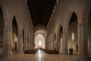 Fototapeta premium The basilica of Santa Maria di Collemaggio is a religious building in L'Aquila, located just outside the city walls, on the homonymous hill. 