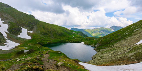Fototapeta na wymiar goat lake in the fagaras mountains of romania