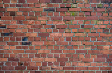 old red brick weared wall