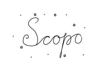 Scopo phrase handwritten with a calligraphy brush. Goal in italian. Modern brush calligraphy. Isolated word black