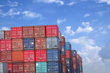 Fototapeta premium Container stack for packing goods For morning import and export
