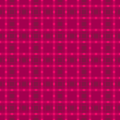 Vector seamless pattern with square grid, net, lattice. Abstract checkered geometric texture. Dark red, burgundy and pink color. Simple ornament background. Repeat design for cloth, fabric, print