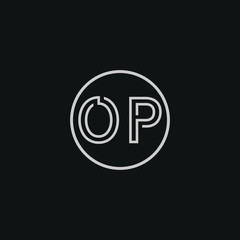 Creative Letter OP logo icon design template elements