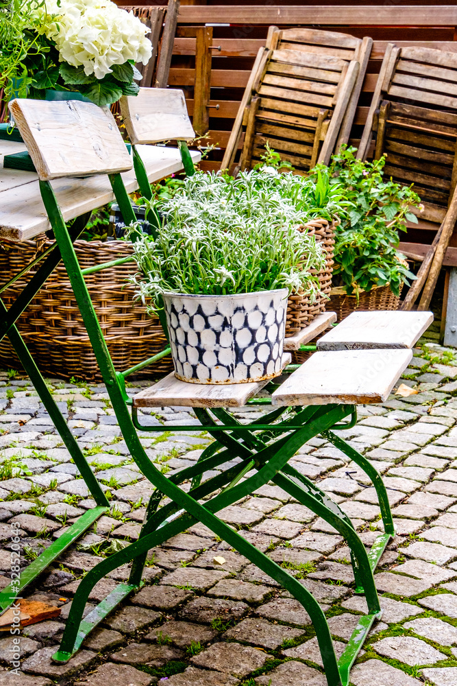 Poster chair at a patio