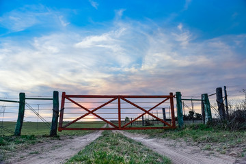 Field gateway in countryside, Patagonia , Argentina