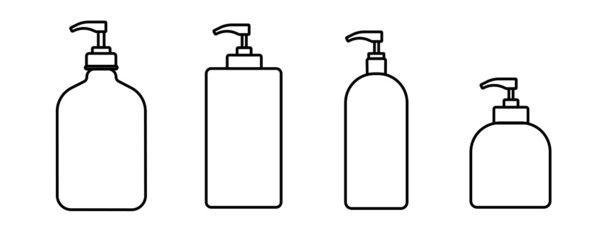 Flat design of bottle vector icon. Line art