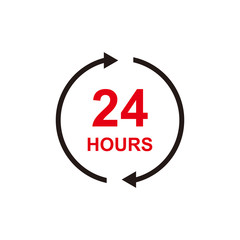 24hours icon vector symbol design