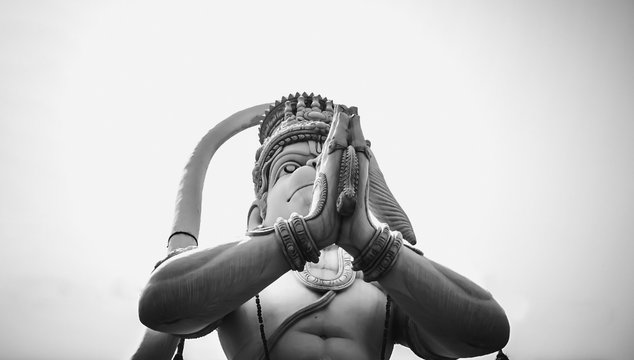 Hanuman statue isolated on white background lord hanuman statue at gajuwaka vizag city