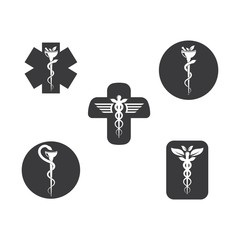 medical snake vector icon illustration