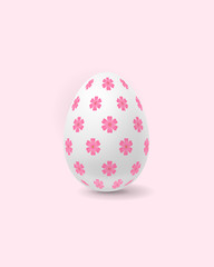 Fototapeta na wymiar The vector illustration of an Easter egg with flower texture is on a simple background.