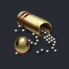 isolated, white, gold, metal, ammunition, bullet, gun, object, weapon, golden, shiny, bullets, military, black, ammo, cartridge, 3d, brass, egg, copper, equipment, splinter, shard, shrapnel