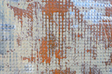 Corroded rusty and painted metal background