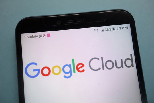 KONSKIE, POLAND - November 03, 2018: Google Cloud logo on smartphone