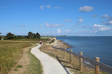 Fototapeta premium Sentier invitant a se promener le long de la mer a l'Ile de Re