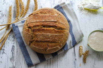 Loaf of rustic homemade bread