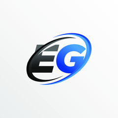 Initial Letters EG Logo with Circle Swoosh Element