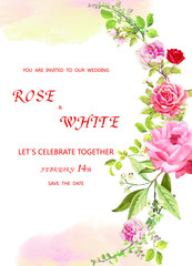 Fototapeta na wymiar card with roses