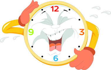 Ilustración vectorial reloj que ríe