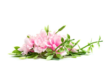 pink bouquet  flowers isolated on white background