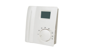 Fototapeta premium Simple thermostat for heating control on a white