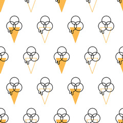 seamless pattern, ice cream art background design for fabric stationary and decor