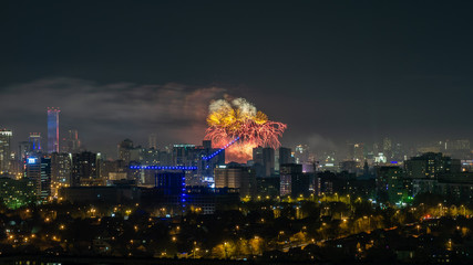 Fireworks on the Victory Day in Yekaterinburg over the city 2