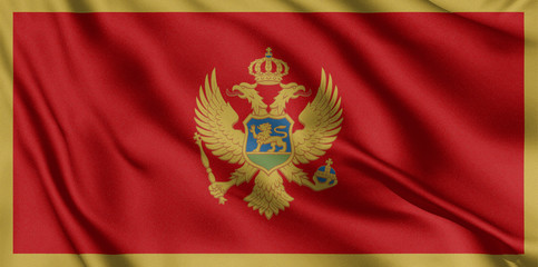 Waving color flag. Silk texure. 3d illustration.