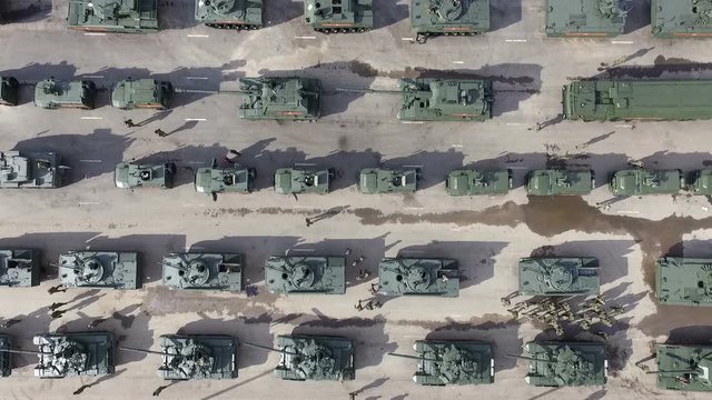 Preparation of military equipment for the parade may 9